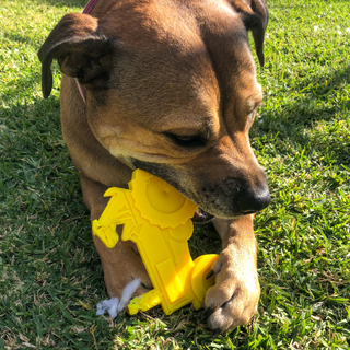 Power Chewer Nylon Tractor Dog Toy in Yellow